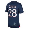 Officiële Voetbalshirt Paris Saint-Germain C. Soler 28 Thuis 2023-24 - Heren